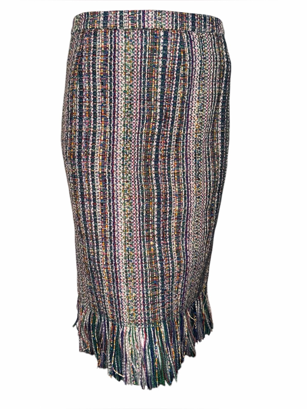 Maeve Fringe Tweed Pencil Skirt